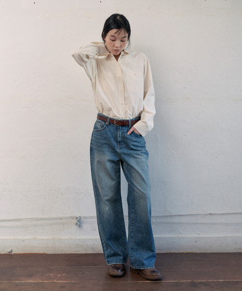 day straight denim pants (indigo)