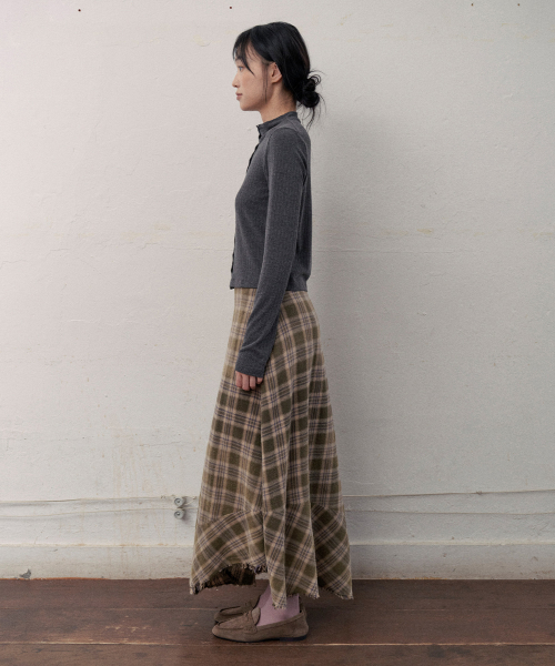 mohu check skirt (beige)