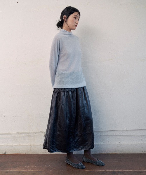 haily leather skirt (black)