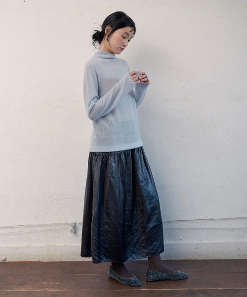 haily leather skirt (black)