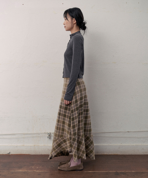 vera mock-neck cardigan (charcoal)