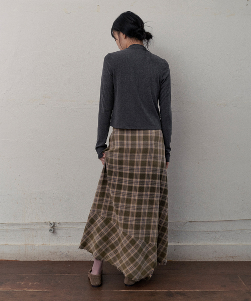 vera mock-neck cardigan (charcoal)