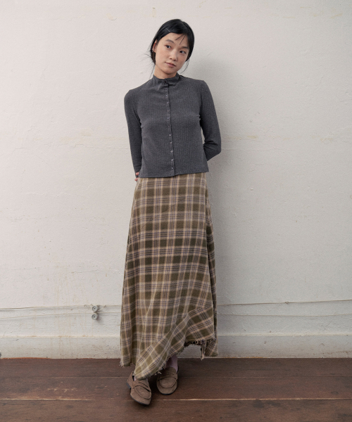 vera mock-neck cardigan (charcoal)