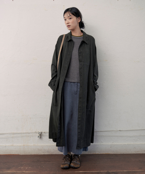 coen dyeing trench coat (black)
