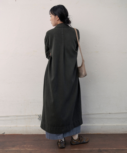 coen dyeing trench coat (black)
