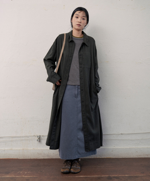 coen dyeing trench coat (black)