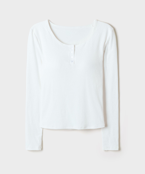 [BRA-IN] Built-In Cup Henley Long-Sleeve Tee_SPLWG49G52