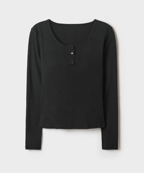 [BRA-IN] Built-In Cup Henley Long-Sleeve Tee_SPLWG49G52