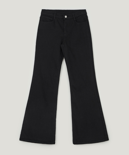 Boldip Basic Semi-Bootcut Pants, Black