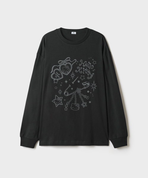 Hello Kitty Long Sleeve T-Shirt (Black)_SPLAG49U03