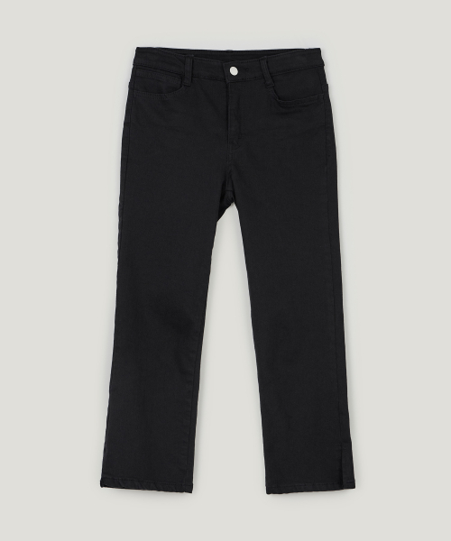 TAZE Basic Slit 3/4 Capri Pants_Black