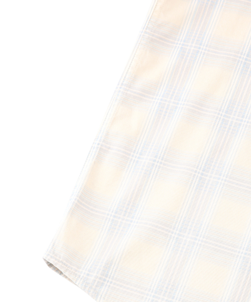Digital Print Washed Check Shirts Ivory