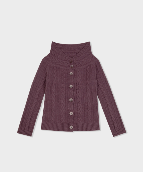 Cable Knit Cardigan (purple)