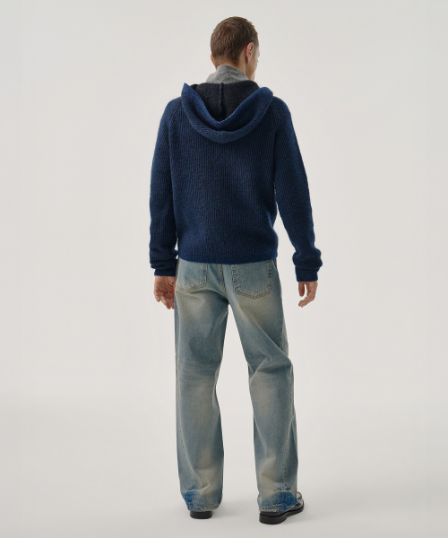 CLOUD KNIT HOODIE (NAVY)