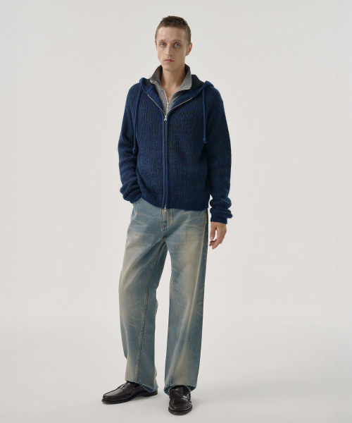 CLOUD KNIT HOODIE (NAVY)