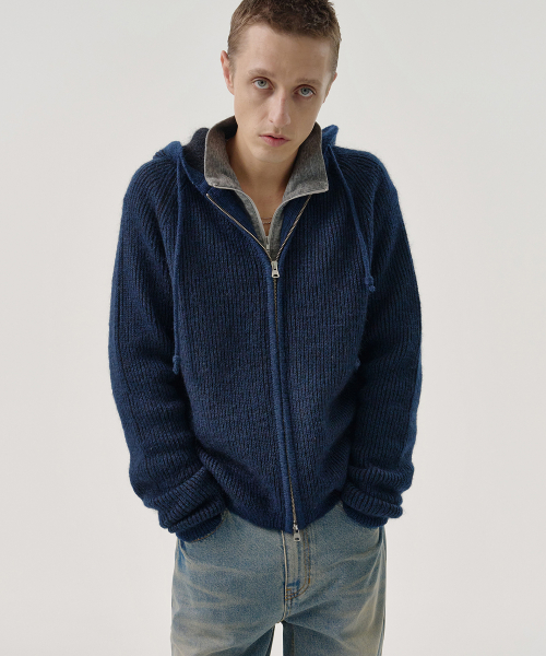 CLOUD KNIT HOODIE (NAVY)