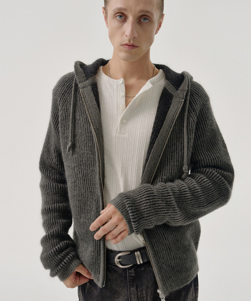 CLOUD KNIT HOODIE (KHAKI)