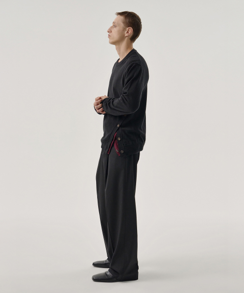 OBLIQUE SIDE KNIT (BLACK)