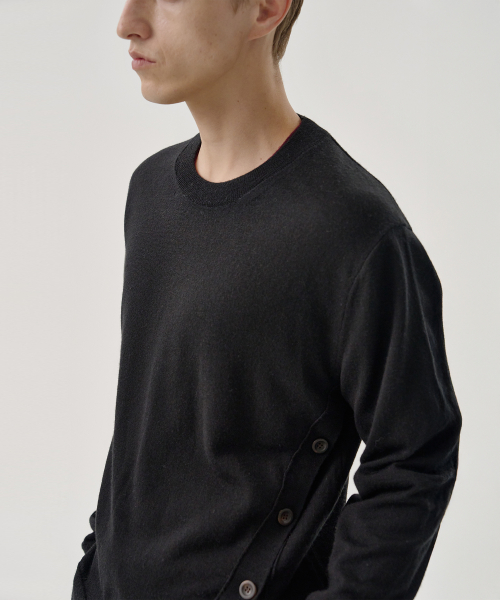 OBLIQUE SIDE KNIT (BLACK)