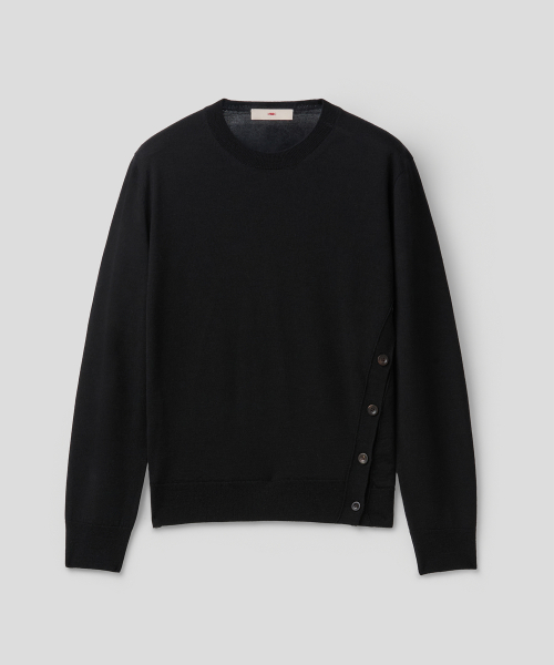 OBLIQUE SIDE KNIT (BLACK)