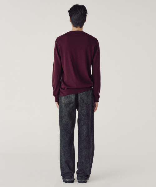 OBLIQUE SIDE KNIT (WINE)
