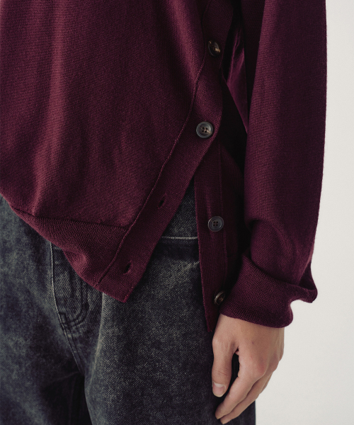 OBLIQUE SIDE KNIT (WINE)