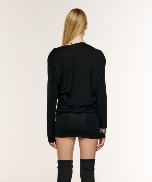 SLIT T DRESS (BLACK)