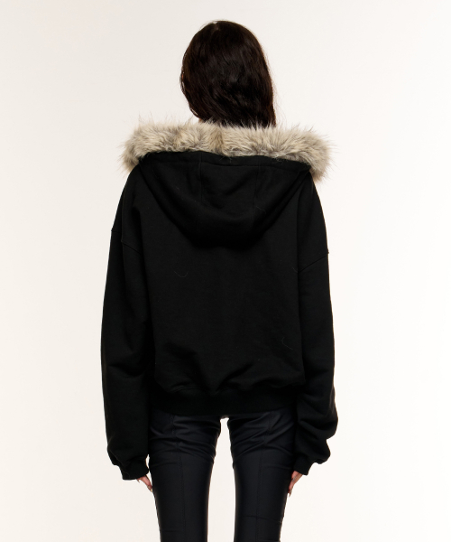 VARSITY ZIP HOODIE (BLACK)
