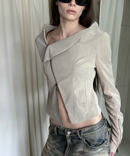 KAEL DRAPED JACKET V2 (BEIGE)