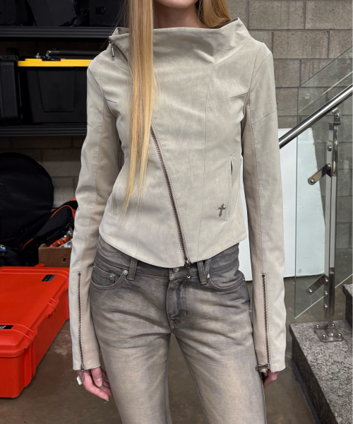KAEL DRAPED JACKET V2 (BEIGE)
