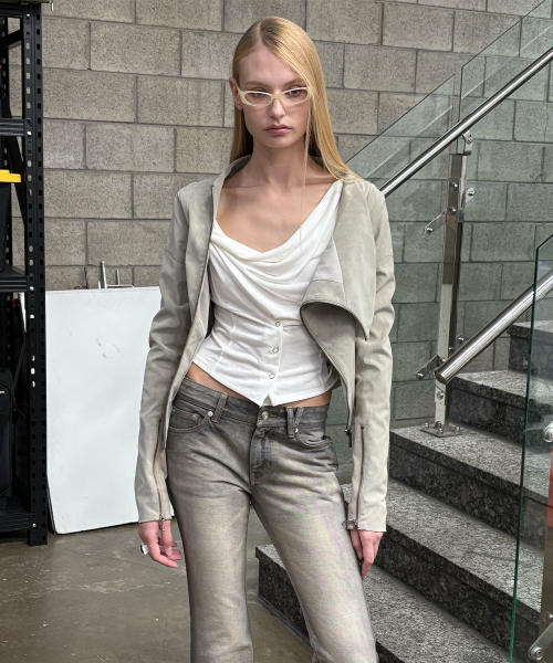 KAEL DRAPED JACKET V2 (BEIGE)