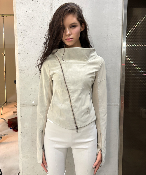 KAEL DRAPED JACKET V2 (BEIGE)