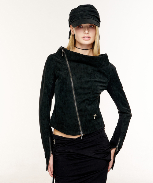 KAEL DRAPED JACKET V2 (BLACK)