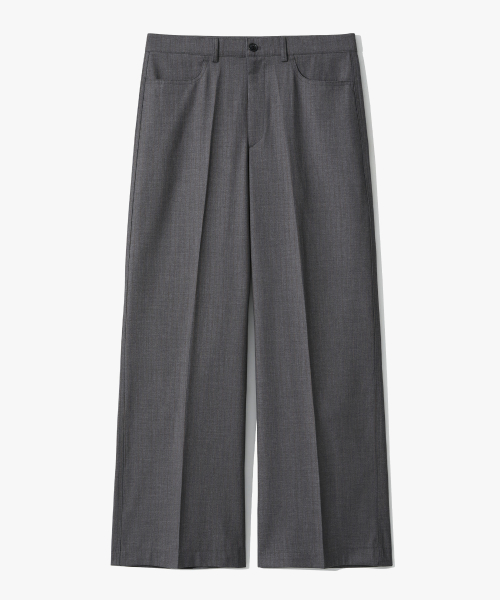 Striped Flare Slacks Gray