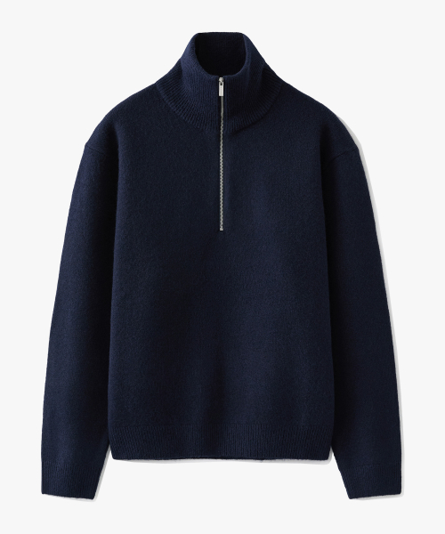 Daily Crop Half Zip Up Knit - 5 COLOR