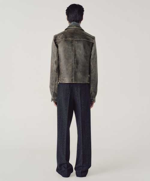 AGED LEATHER JACKET (DEEP BROWN)