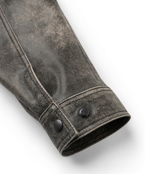 AGED LEATHER JACKET (DEEP BROWN)