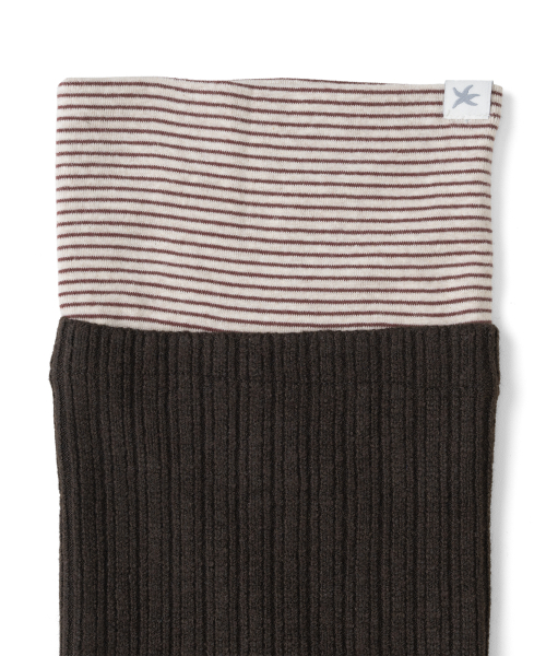 TCM stripe layered leg warmer (brown)