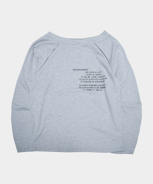 Lettering Print Beaded Cross Detail Boatneck Off-Shoulder Long Sleeve T Shirt_2COLOR