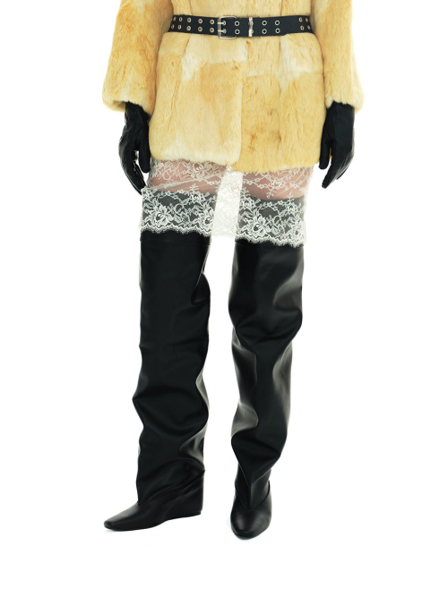 CUFF HIGH BOOTS [BLACK]