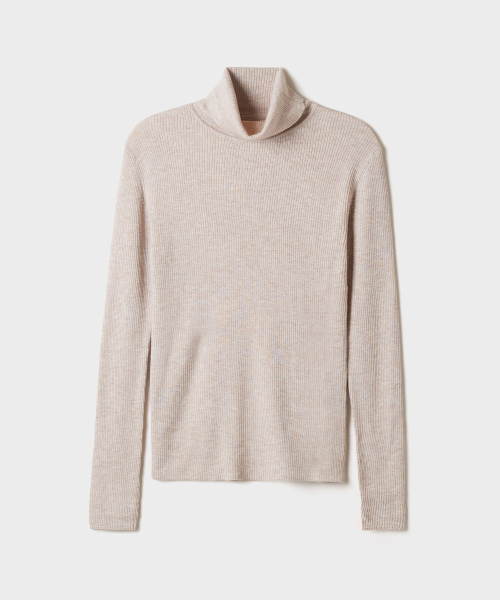 [Merino Wool Blend] Rib Turtleneck Knit_SPKAG49W01