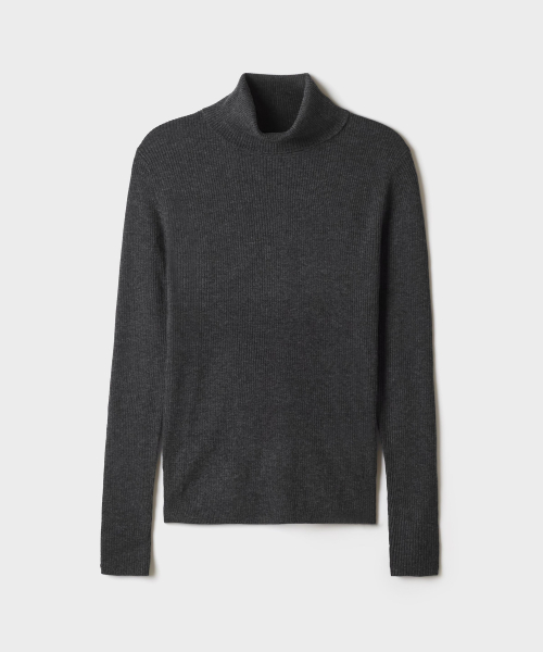 [Merino Wool Blend] Rib Turtleneck Knit_SPKAG49W01