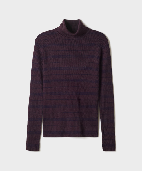 [Merino Wool Blend] Rib Turtleneck Knit_SPKAG49W01