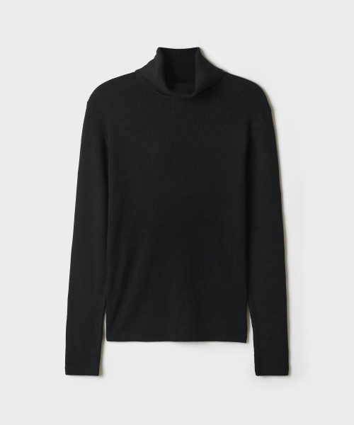 [Merino Wool Blend] Rib Turtleneck Knit_SPKAG49W01
