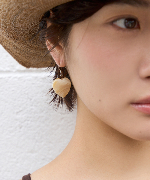 heart toast drop earring