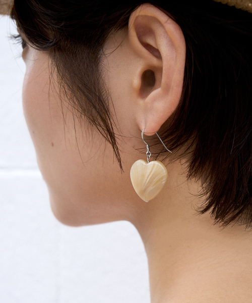 heart toast drop earring