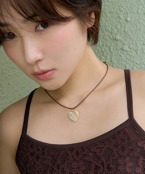 heart toast string necklace