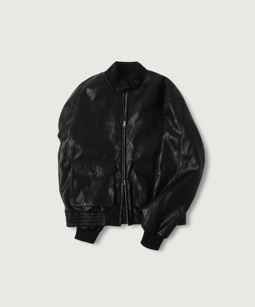 (woman) Util Leather Wep Jacket_Black