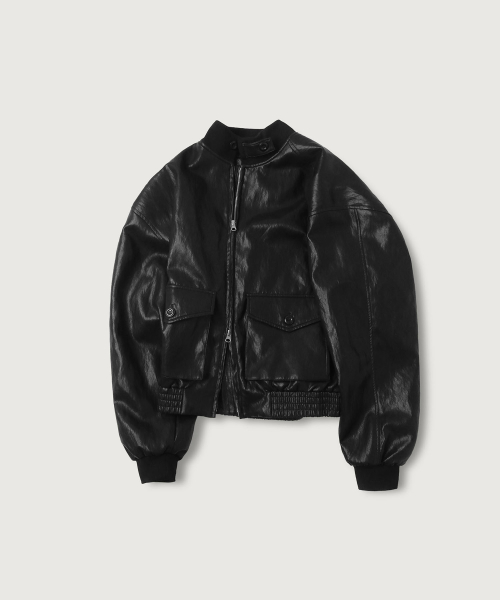 (woman) Util Leather Wep Jacket_Black