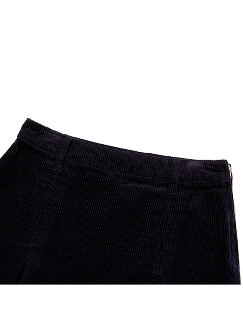 PLEATS CORDUROY MINI SKIRT(DARK NAVY)
